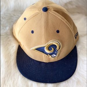 St Louis Rams NFL Mens New Era 59Fifty Fitted Hat Cap Blue Size 7 3/4